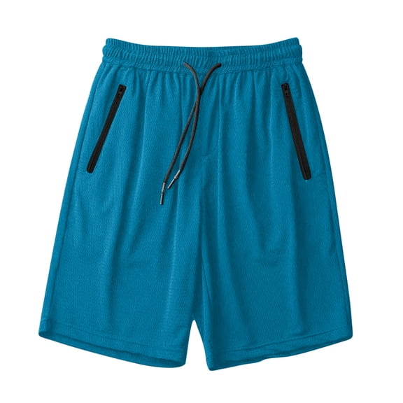 Kvture Big And Tall Athletic Shorts for Men Stretchy Drawstring Mesh Shorts Summer Lightweight Breathable Workout Shorts with Zipper Pockets Navy XXXXXL