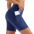 thumbnail image 1 of Kvture Biker Shorts Women Tummy Control Workout Leggings with Pockets High Waist Gym Running Yoga Shorts Blue XXL, 1 of 9
