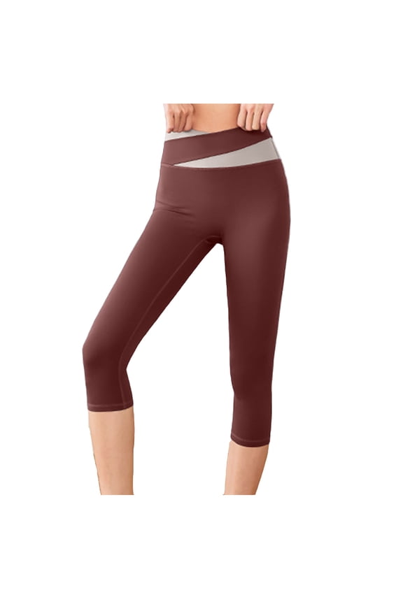 Body Shaper Capris Shapewear for Women Tummy Control High Waist Stretchy Leggings Yoga Gym Biker Athletic Capri Pants Coffee XXL