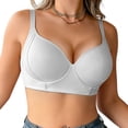 thumbnail image 1 of Kvture Bras for Women Push Up Bra Back Fat Smoothing Bra Comfort Lightly Padded Underwire Support T-Shirt Bras White Bra 70B, 1 of 9