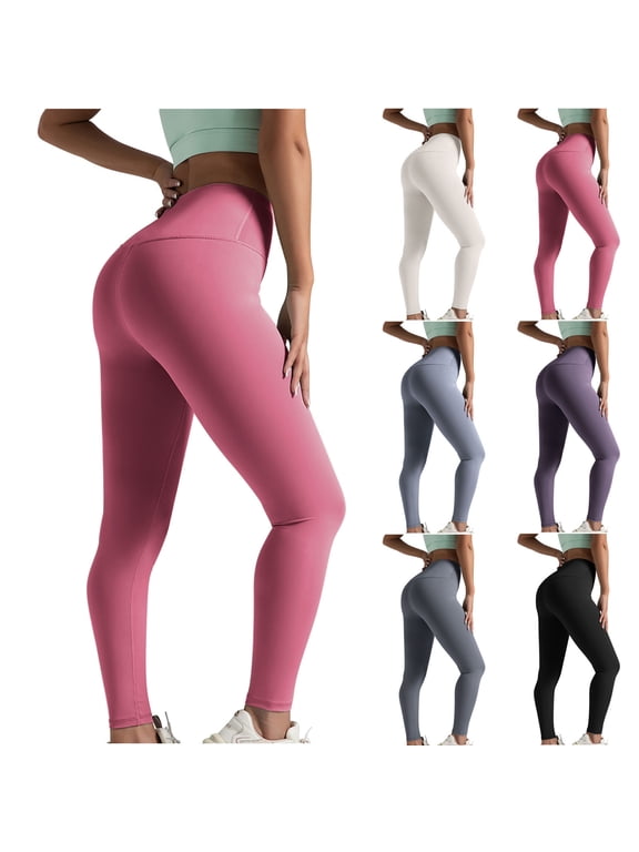 Butt Lifting Legging for Women Tummy Control Seamless Pant Stretch High Waisted Solid Color Workout Yoga Tights Black M