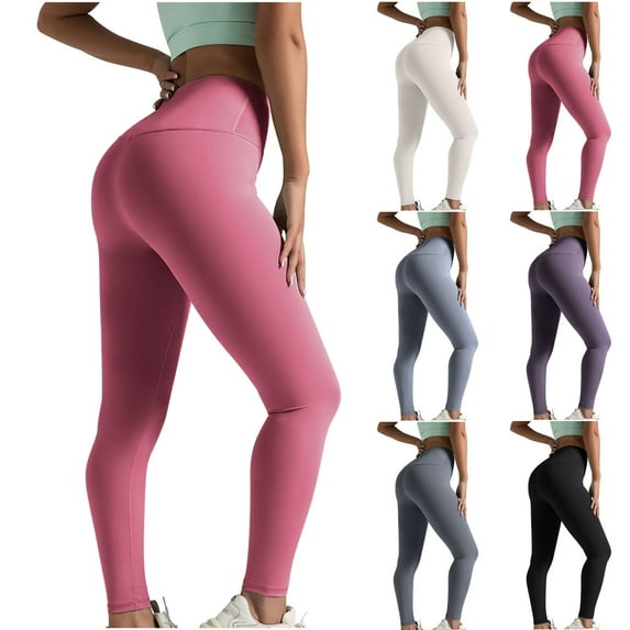 Kvture Butt Lifting Legging for Women Tummy Control Seamless Pant Stretch High Waisted Solid Color Workout Yoga Tights White M