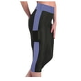 thumbnail image 1 of Kvture Capri Leggings with Pockets for Women Tummy Control High Waisted Yoga Pants Summer Workout Hiking Running Leggings Blue XXXL, 1 of 7