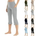 thumbnail image 1 of Kvture Capri Pants for Women Bootcut Yoga Pants with Pockets High Waisted Tummy Control Leggings Casual Outdoor Workout Tights Capris Pants Army Green L, 1 of 9