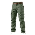 thumbnail image 1 of Kvture Cargo Pants for Men Work Casual Baggy Straight Leg Sweatpants with Multi Pockets Outdoor Sports Hiking Travel Green 30, 1 of 2