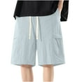 thumbnail image 1 of Kvture Cargo Shorts for Mens Baggy Y29k Hiking Shorts Casual Streetwear Cargo Shorts with Pockets Light Blue M, 1 of 5