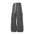thumbnail image 1 of Kvture Cargo Sweatpants for Men Heavyweight Fleece Open Bottom Straight Leg Sweatpant Pockets Plus Size Big and Tall Joggers Gray L, 1 of 4