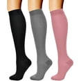 thumbnail image 1 of Kvture Compression Socks for Women Circulation (3 Pairs) is Support for Running Athletic Cycling Hiking Purple Sock S/M, 1 of 2