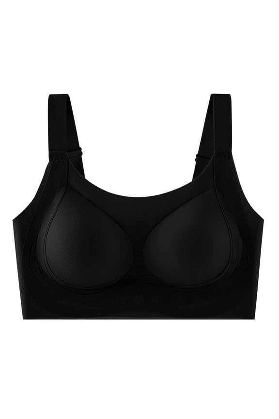 Everyday Bras for Women Full Coverage No Underwire Seamless Bras Beauty Back Mesh Breathable Stretch Comfy Bra Black Bra L