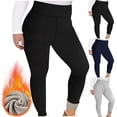 thumbnail image 1 of Kvture Fleece Lined Leggings Women Thermal High Waist Yoga Pants Plus Size Tights Winter Workout Leggings Pant Solid Color Slim Fit Soft Legging Gray XXXXL, 1 of 7