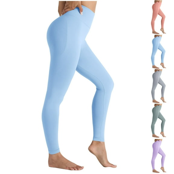 Kvture High Waisted Leggings for Women - Buttery Soft Yoga Pants, Stretch Tummy Control Workout Running Leggings Solid Color Slim Fit Athletic Tights Purple M