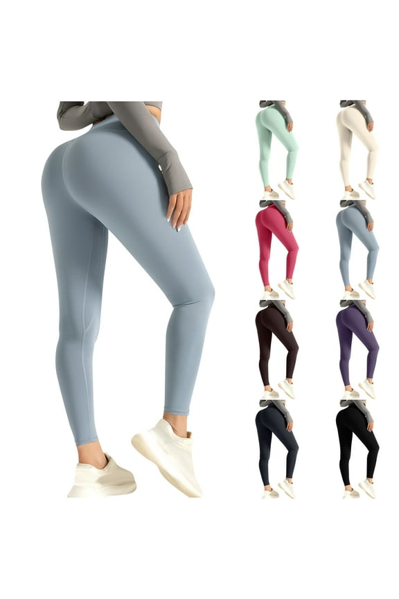 High Waisted Leggings for Women Tummy Control Full Length Seamless Buttery Soft Yoga Pants for Workout Athletic Sexy Butt Lifting Slim Stretchy Leggings Black M