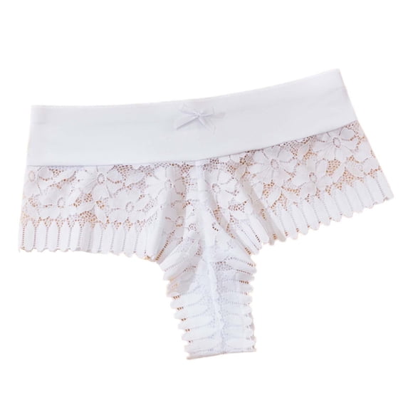 Kvture Lace Thongs Comfortable Women Lace Soft Thongs Panties No Show Floral Lace Panty Cheeky Soft Briefs for Daily XL