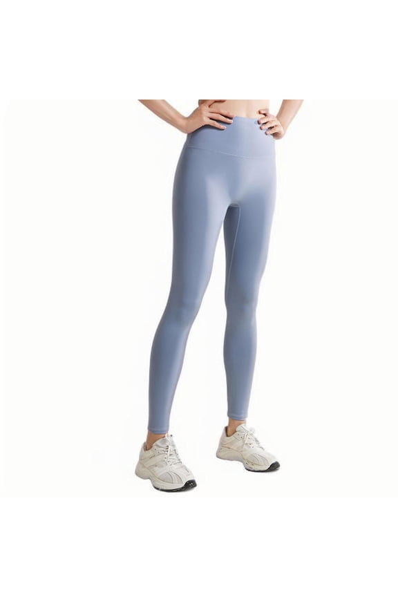 Leggings for Women High Waist Butt Lifting Yoga Pants Athletic Gym Running Compression Tights Solid Comfy Stretchy Legging Light Blue XXXL