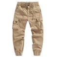 thumbnail image 1 of Kvture Men’S Cargo Pants Full Length Joggers with Drawstring Multi Pockets Outdoor Breathable Sports Trousers Khaki M, 1 of 7