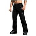 thumbnail image 1 of Kvture Men Snow Ski Pant Zipper Bottom Leg Convertible Warm Softshell Thermal Snowboard Cargo Trouser Black S, 1 of 9