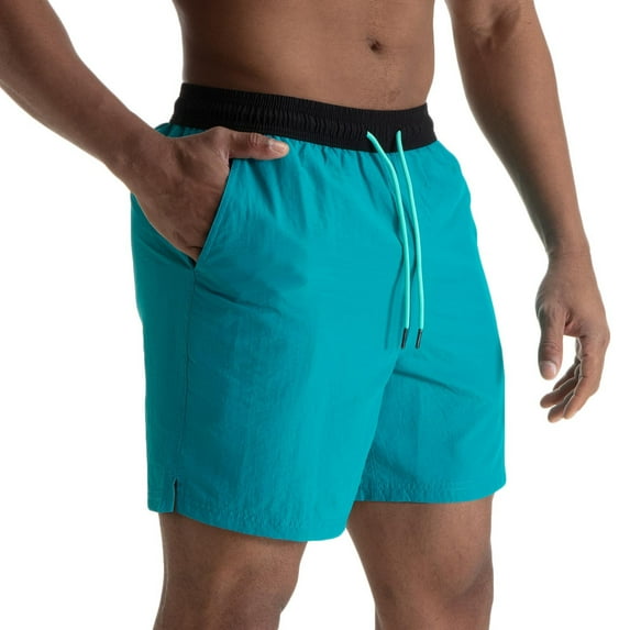 Kvture Men's Athletic Running Shorts Quick Dry Lightweight Shorts Color Block Drawstring Short for Sports Gym Basketball Hiking Mint Green XXL