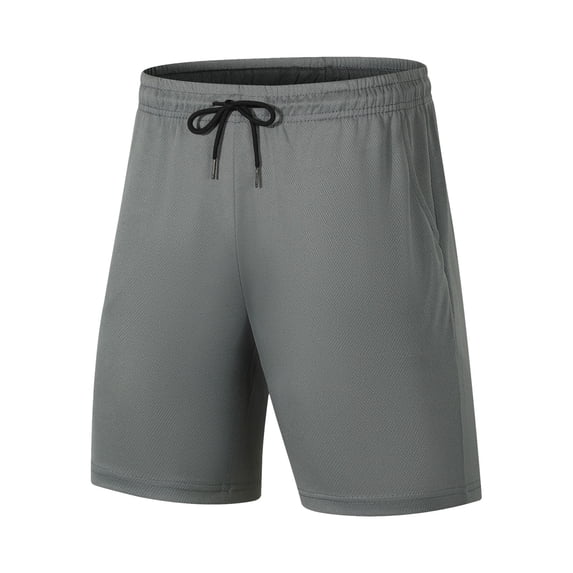 Kvture Men's Athletic Shorts Casual Breathable Workout Short Pants Summer Quick Drying Performance Drawstring Shorts Dark Gray L