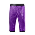 thumbnail image 1 of Kvture Men's Capri Pants Straight Slim Sequin Sparkle Pants Summer Party Club Trendy Shiny Shorts with Pockets Purple M, 1 of 4