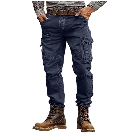 Kvture Men's Cargo Pants High Waisted Lightweight Tactical Work Pants for Outdoor Hiking Navy 34