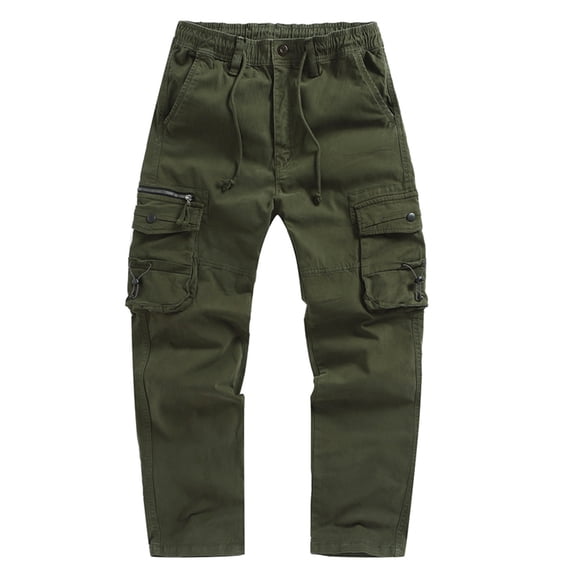Kvture Men's Cargo Work Pants Casual Jogger Pants Hiking Work with Multi Pockets Pants Army Green XXL