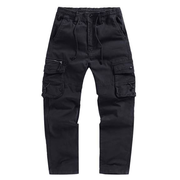 Kvture Men's Cargo Work Pants Casual Jogger Pants Hiking Work with Multi Pockets Pants Black XS