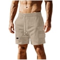 thumbnail image 1 of Kvture Men's Corduroy Cargo Shorts Fashion Vintage Drawstring Waist Shorts Pant with Pockets Beige L, 1 of 9