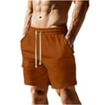 thumbnail image 1 of Kvture Men's Corduroy Shorts Casual Elastic Waist with Drawstring Textured Lightweight Summer Beach Shorts with Pockets Orange M, 1 of 5