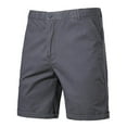 thumbnail image 1 of Kvture Men's Shorts Summer Solid Color Slim Fit Flat Front Walk Shorts Athletic Casual Drawstring Short Pant Dark Gray L, 1 of 5