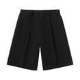 thumbnail image 1 of Kvture Men's Straight Leg Dress Shorts Business Casual Pleated Loose Summer Outdoor Beach Shorts with Pockets Black XXL, 1 of 7