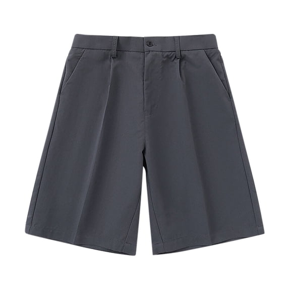 Kvture Men's Straight Leg Dress Shorts Business Casual Pleated Loose Summer Outdoor Beach Shorts with Pockets Dark Gray XXXL