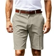 thumbnail image 1 of Kvture Men's Stretch Golf Shorts Flat Front Dress Shorts Summer Lightweight Bermuda Shorts Solid Color Casual Button Zipper Shorts with Pockets Gray L, 1 of 4