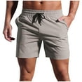 thumbnail image 1 of Kvture Men's Swim Trunks Quick Dry Beach Shorts with Zipper Pockets and Mesh Lining Khaki L, 1 of 8