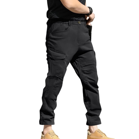Kvture Men's Tactical Pants Stretch Ripstop with Multi Pockets Water Resistant Work Cargo Pants Black XXXXL