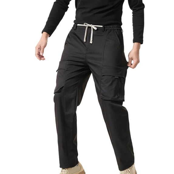 Kvture Men's Tactical Pants Water Resistant Ripstop Cargo Work Lightweight Hiking Pants with Multi Pockets for Outdoor Climbing Black XL