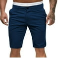 thumbnail image 1 of Kvture Mens Button Zipper Cargo Shorts Solid Color Slim Fit Work Shorts Casual Lightweight Knee Length Shorts with Pockets Navy XXL, 1 of 4