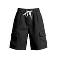 thumbnail image 1 of Kvture Mens Cargo Shorts Elastic Waist Drawstring Lightweight Shorts Summer Hiking Casual Shorts with Pockets No Lining Black M, 1 of 5