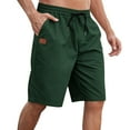 thumbnail image 1 of Kvture Mens Elastic Waisted Drawstring Shorts Summer Loose Fit Lounge Shorts with Pockets Big And Tall Solid Color Outdoor Shorts Army Green L, 1 of 7