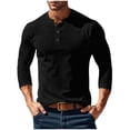 thumbnail image 1 of Kvture Mens Long Sleeve Henley Shirts Muscle Fit Waffle T-Shirt Lightweight Thermal Undershirts Workout Athletic Tee Shirt Black Pullover XXXL, 1 of 8