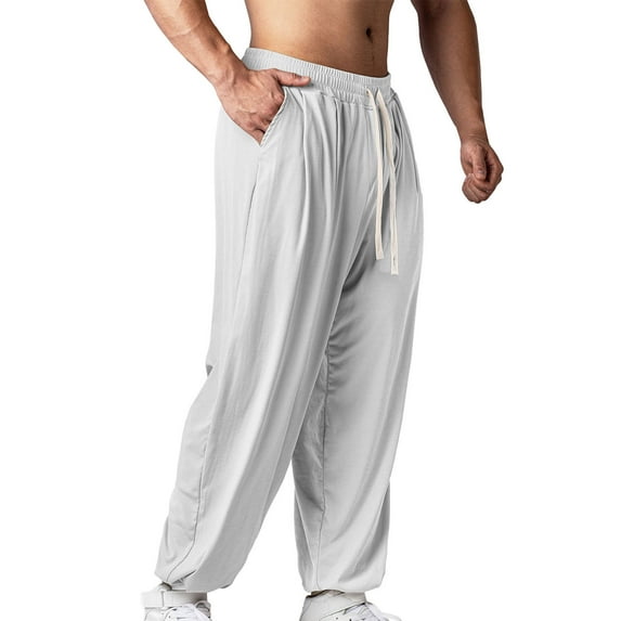 Kvture Mens Track Sweatpants Casual Workout Joggers Stretch Hiking Drawstring Sweatpants with Pockets Gray XXL