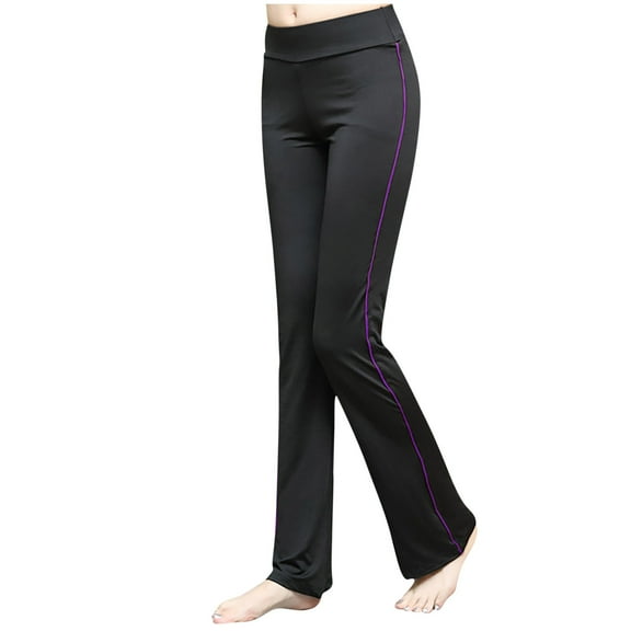 Kvture Mid Rise Yoga Pants for Women Stretch Full Length Casual Leggings Tummy Control Running High Waist Trousers Purple XXL
