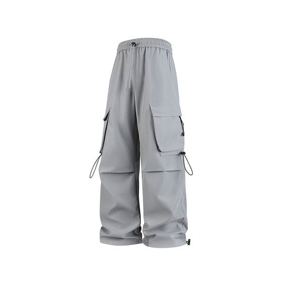 Kvture Parachute Cargo Pants for Men Lightweight Baggy Hiking Pants Y2k with 4 Pockets,Waterproof,Quick Dry,Ideal for Streetwear Gray Pant