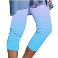 thumbnail image 1 of Kvture Plus Size Beach Pants for Women Gradient Stretchy Yoga Pants Workout Butt Lifting Capri Pants Summer Athletic Capris Blue XXXXL, 1 of 5