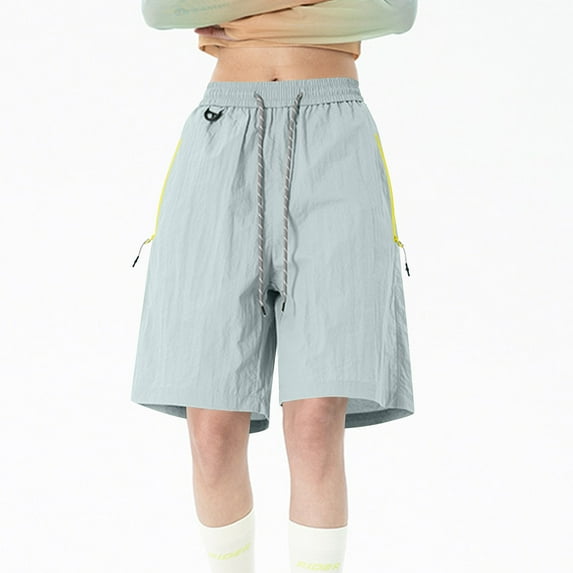 Kvture Plus Size Women Bermuda Cargo Shorts Summer Wide Leg Baggy Quick Dry Shorts Lounge Outdoor Hiking Sport Short Pant Light Blue XXXL