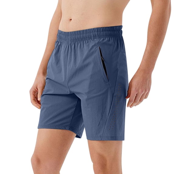 Kvture Running Shorts for Men Mesh Athletic Basketball Shorts Lightweight Breathable Workout Shorts with Pockets Blue L