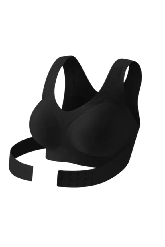 Seamless Breathable Shaping Corrective Support Bra Seamless Back Shoulder Relief Bras for Women Black Bra XL