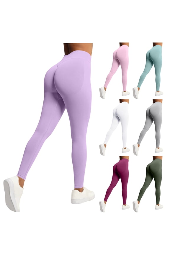 Seamless Leggings for Women Not See Through High Waisted Butt Lift Soft Yoga Workout Pants Stretchy Tummy Control Tights White S