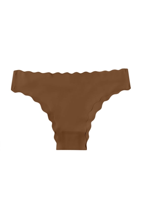 Seamless Underwear for Women No Show Wave Low Hipster Invisibles Cheeky Underwear Bikini Panties L Coffee