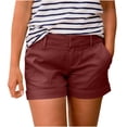 thumbnail image 1 of Kvture Shorts for Women Summer Solid Color Shorts Stretchy Active Outdoor Hiking Short Casual Work Shorts with Pockets Red S, 1 of 9