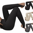 thumbnail image 1 of Kvture Stirrup Leggings for Women Stretchy High Waisted Slim Fit Yoga Pants Ribbed Knit Tummy Control Gym Workout Tights Stirrup Pants Beige L, 1 of 8